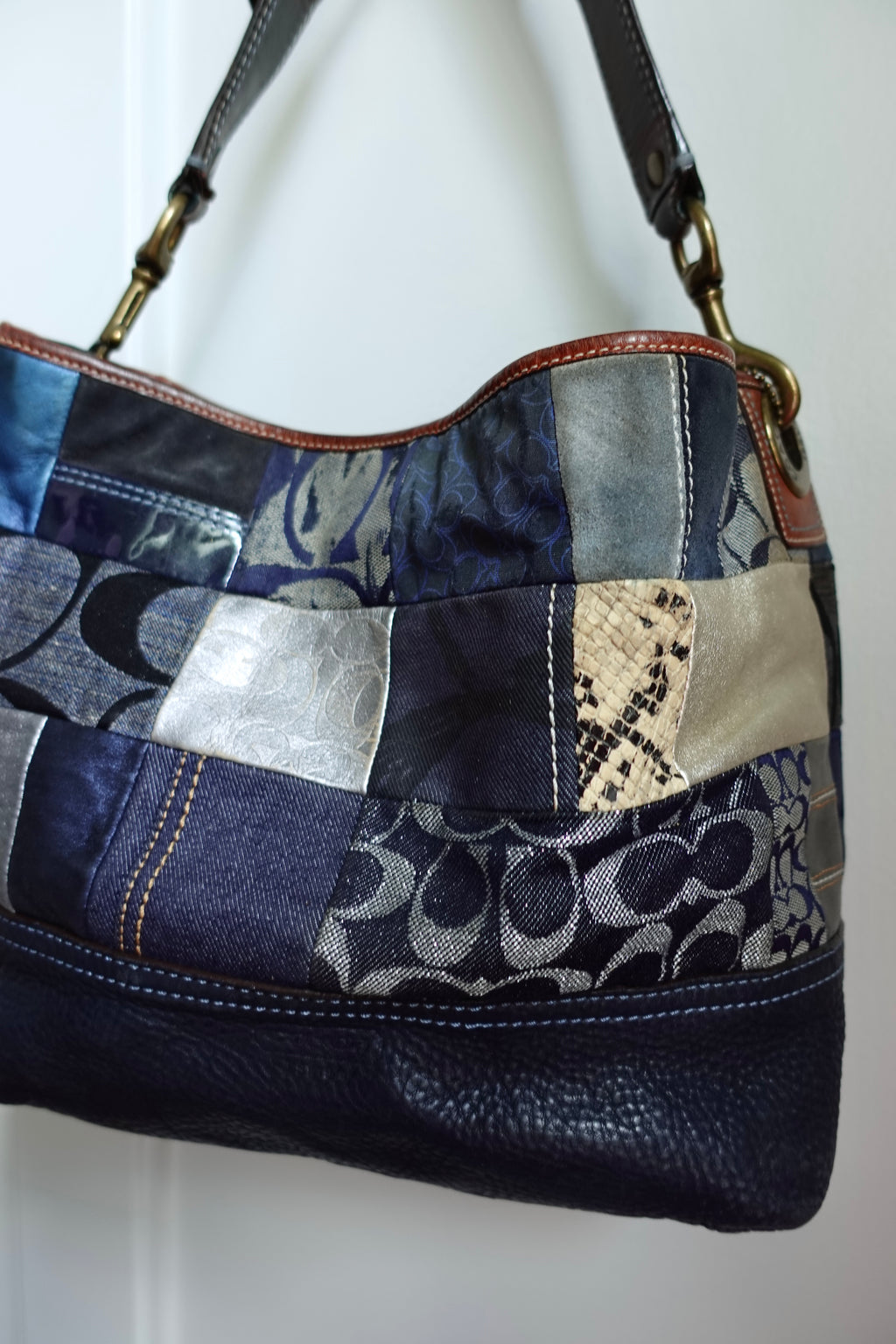 Coach Denim Patchwork Tote Bag