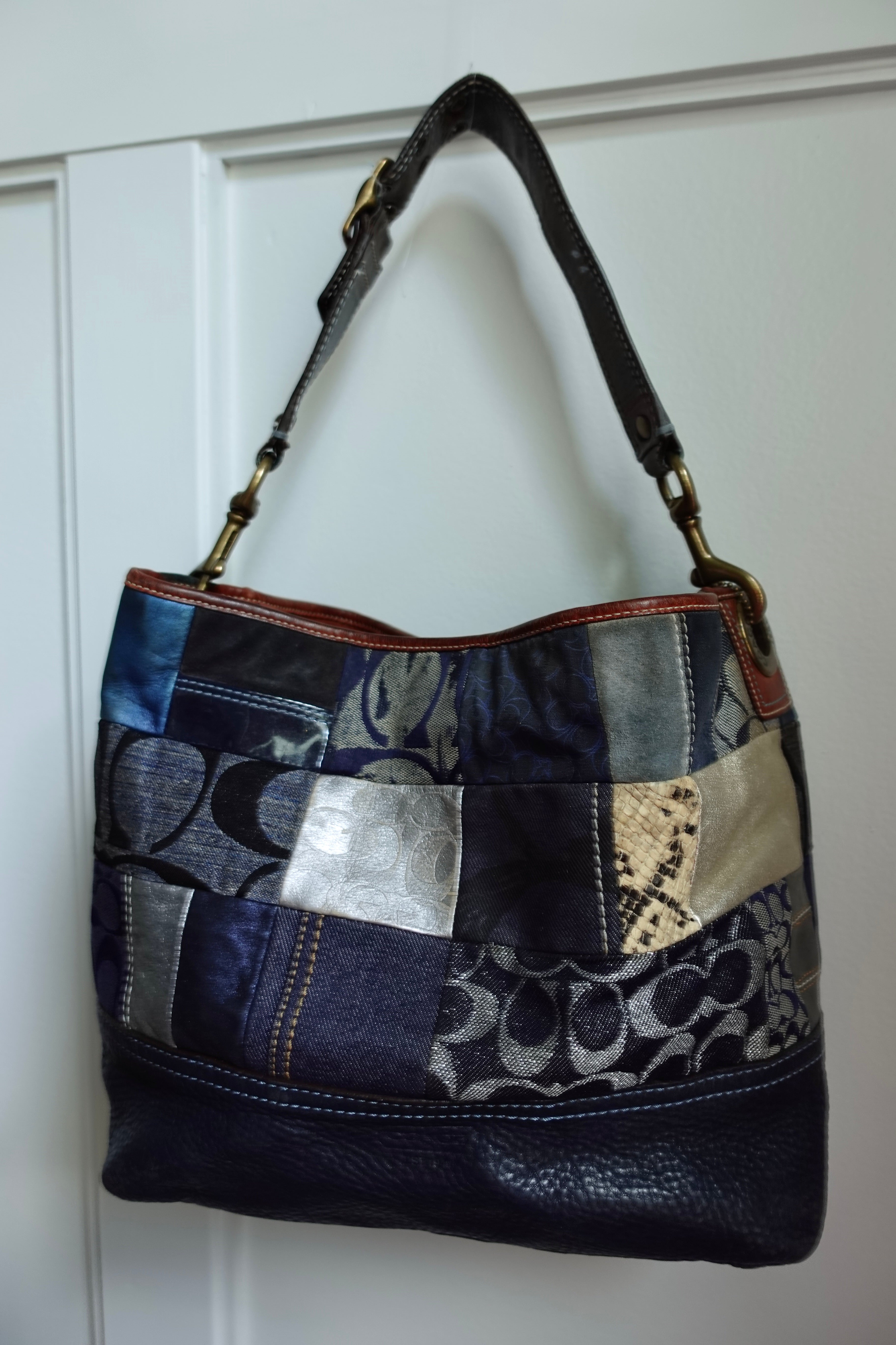 Coach Denim Patchwork Tote Bag