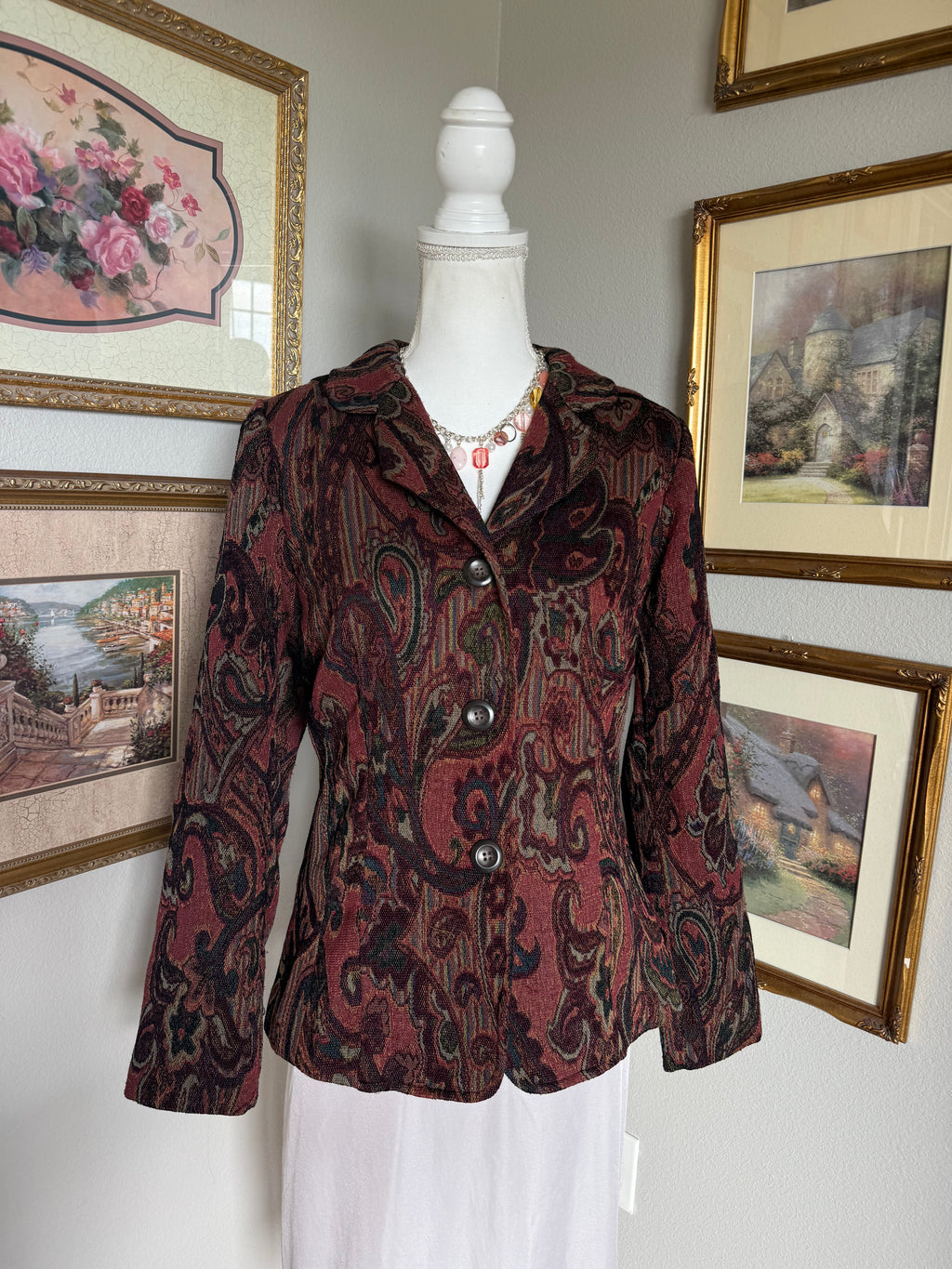 Vintage Floral Tapestry Jacket