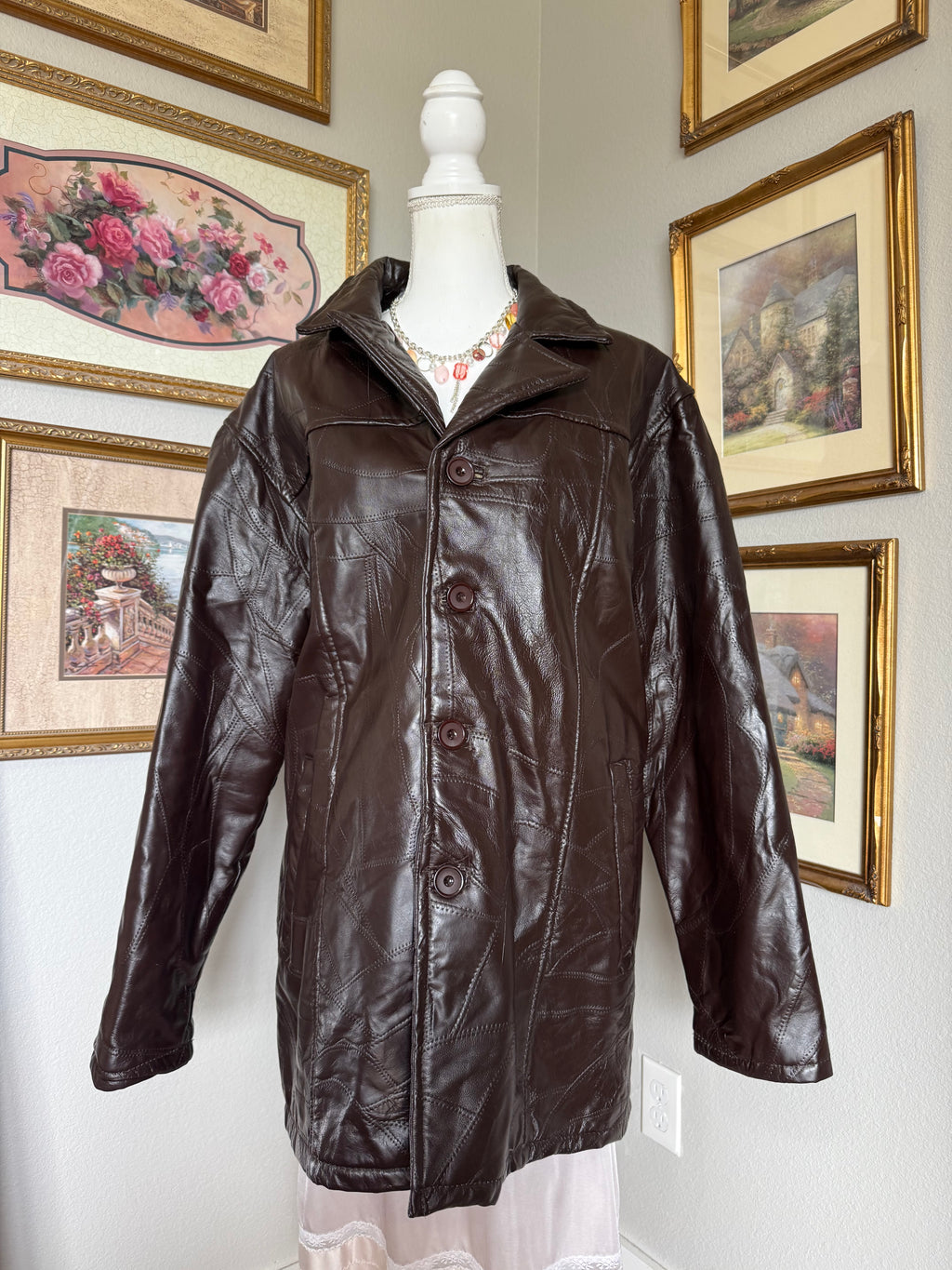 Brown Vintage Leather Coat