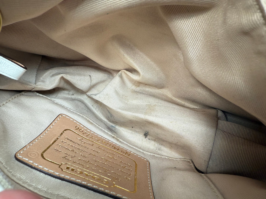 Coach Beige Canvas Shoulder Bag