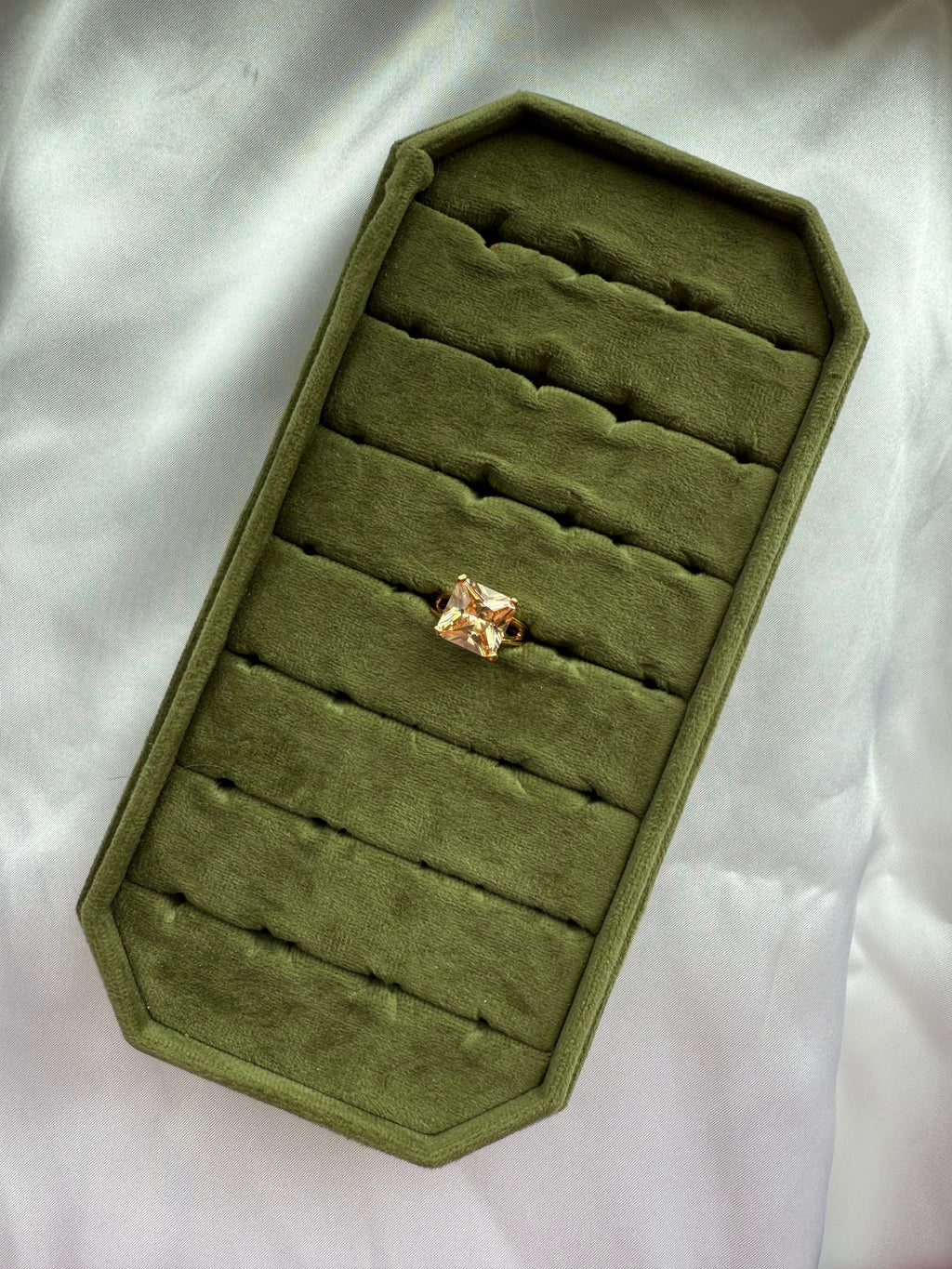 Gold Cushion Champagne Ring Size 7