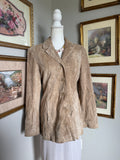 Beige Suede Button Up Jacket