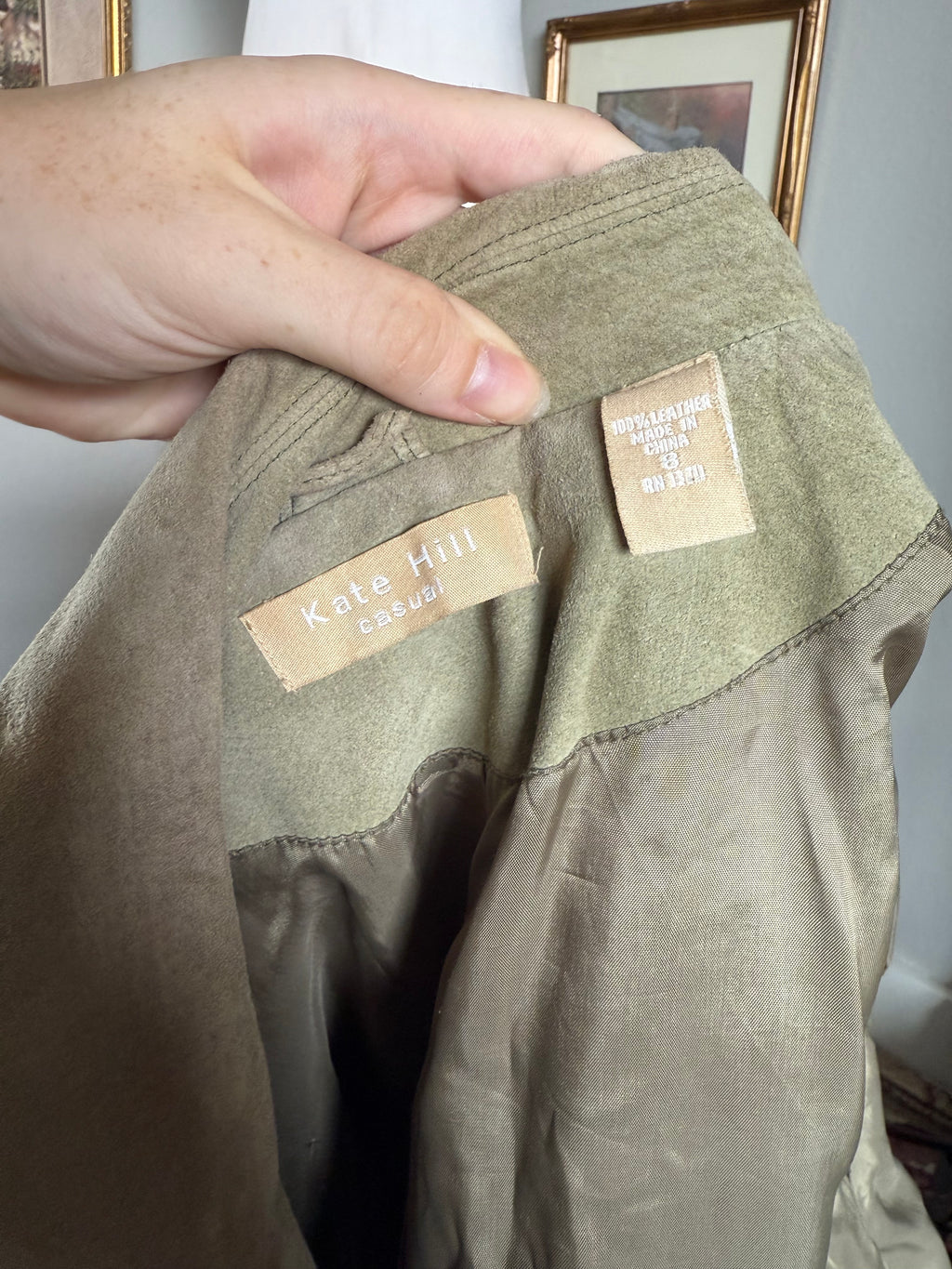 Sage Green Suede Button Up Jacket