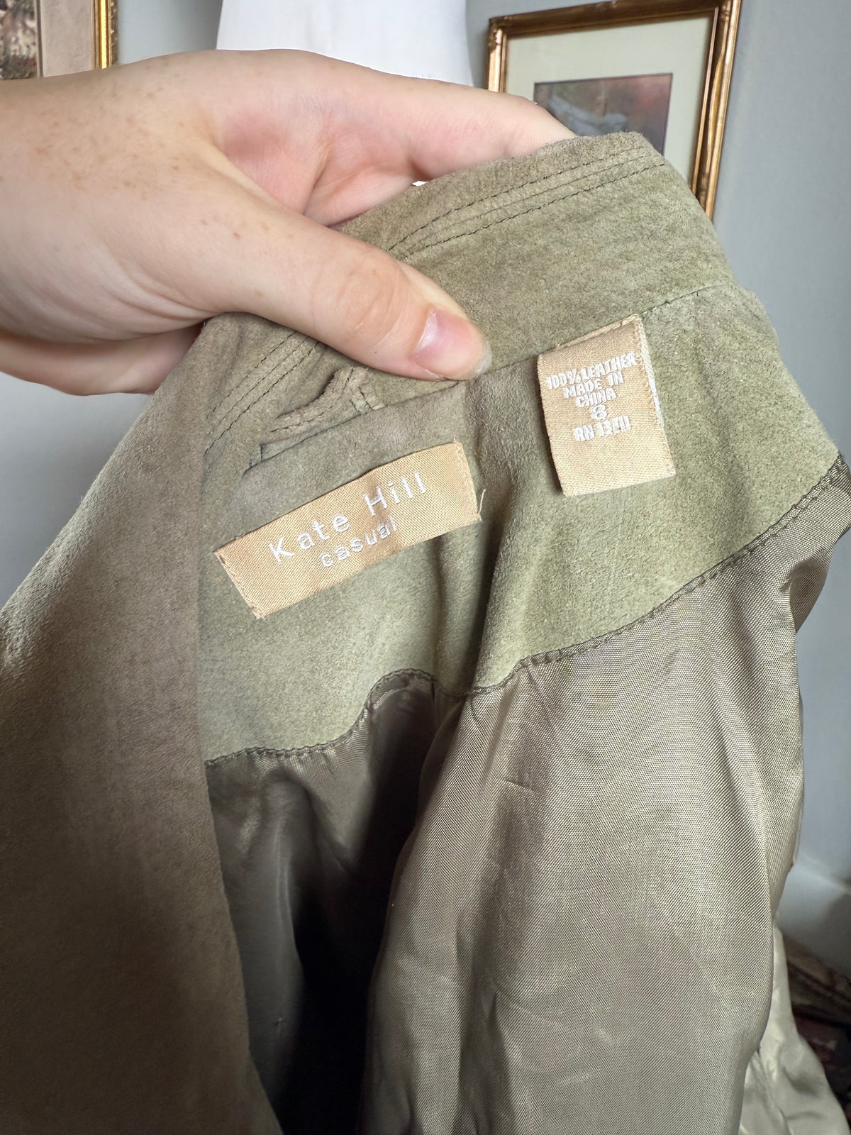 Sage Green Suede Button Up Jacket