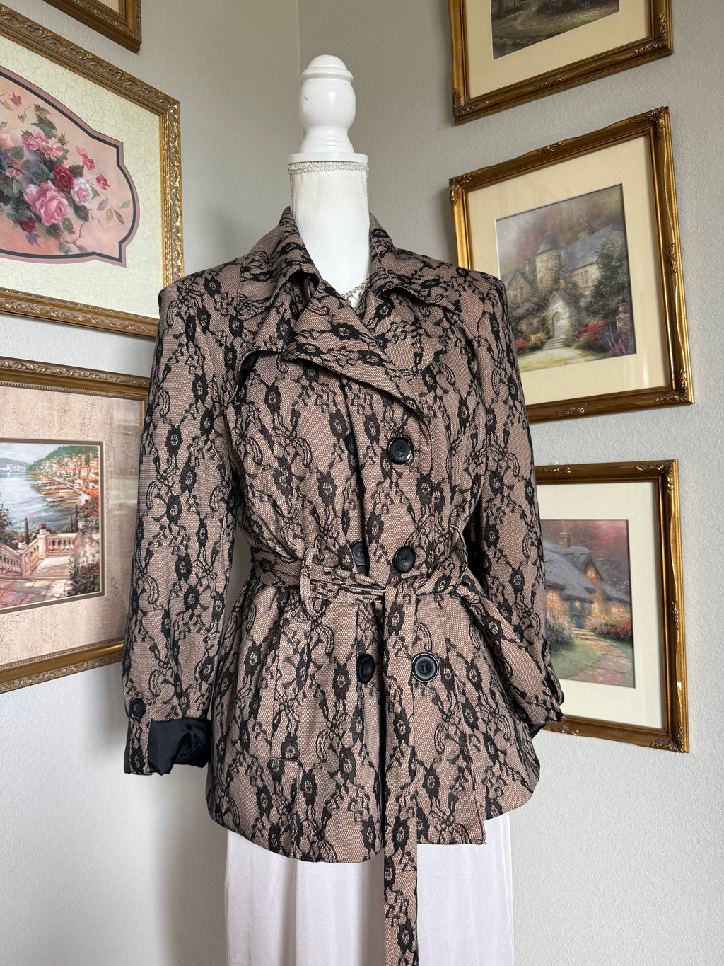 Black & Tan Vintage Lace Blazer