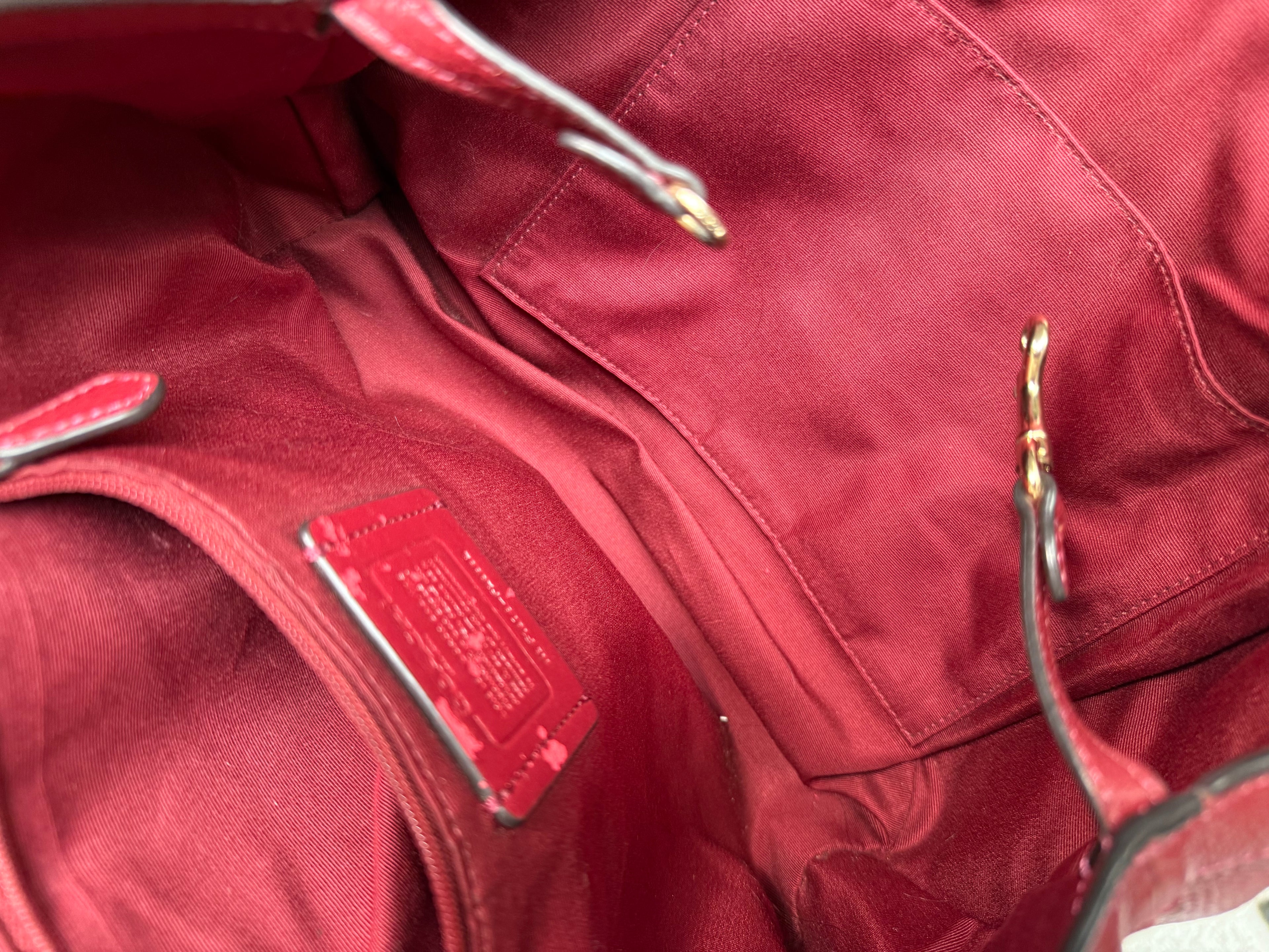 Coach Lexy Red Leather Shoulder Bag