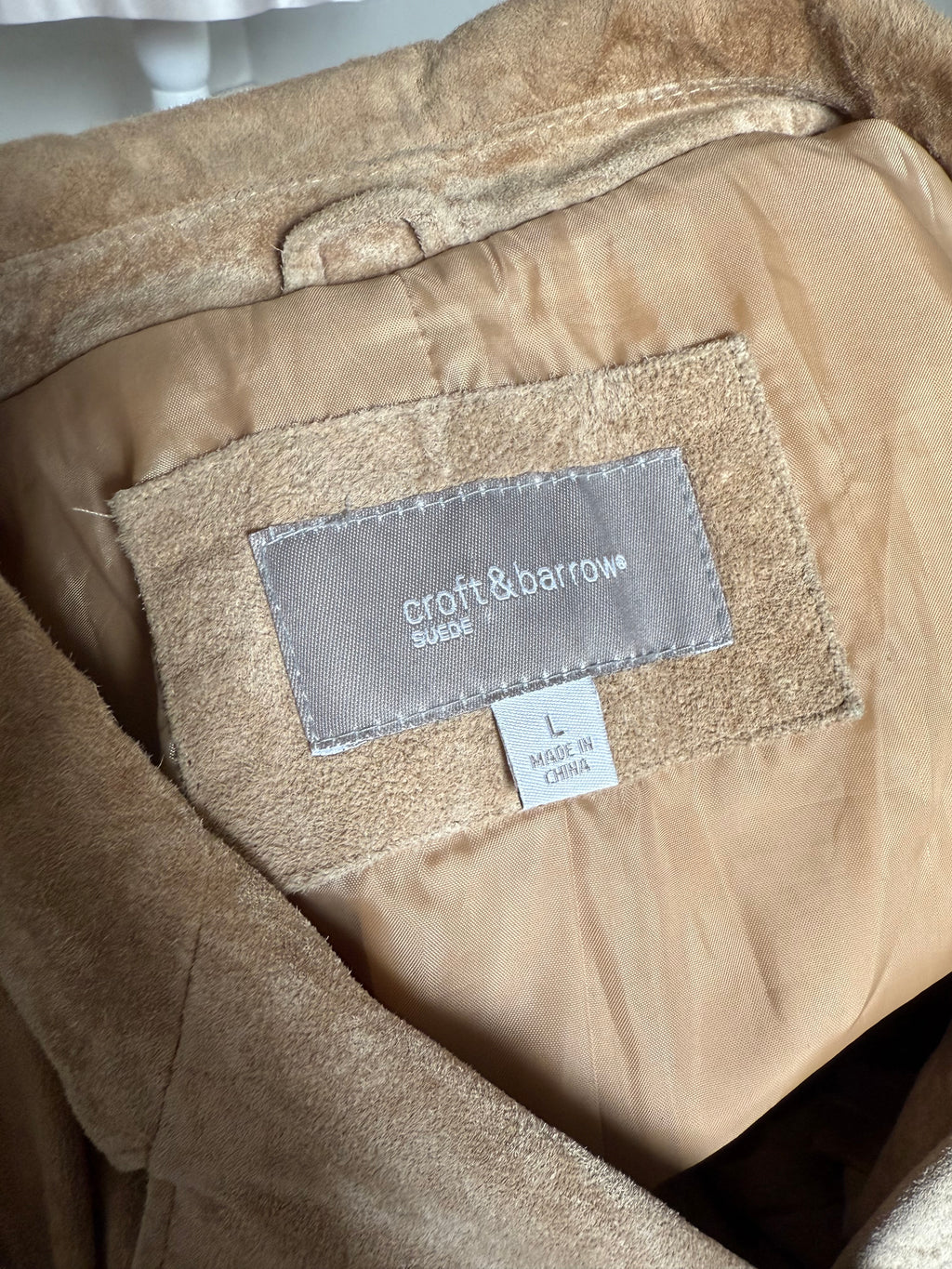 Beige Suede Button Up Jacket