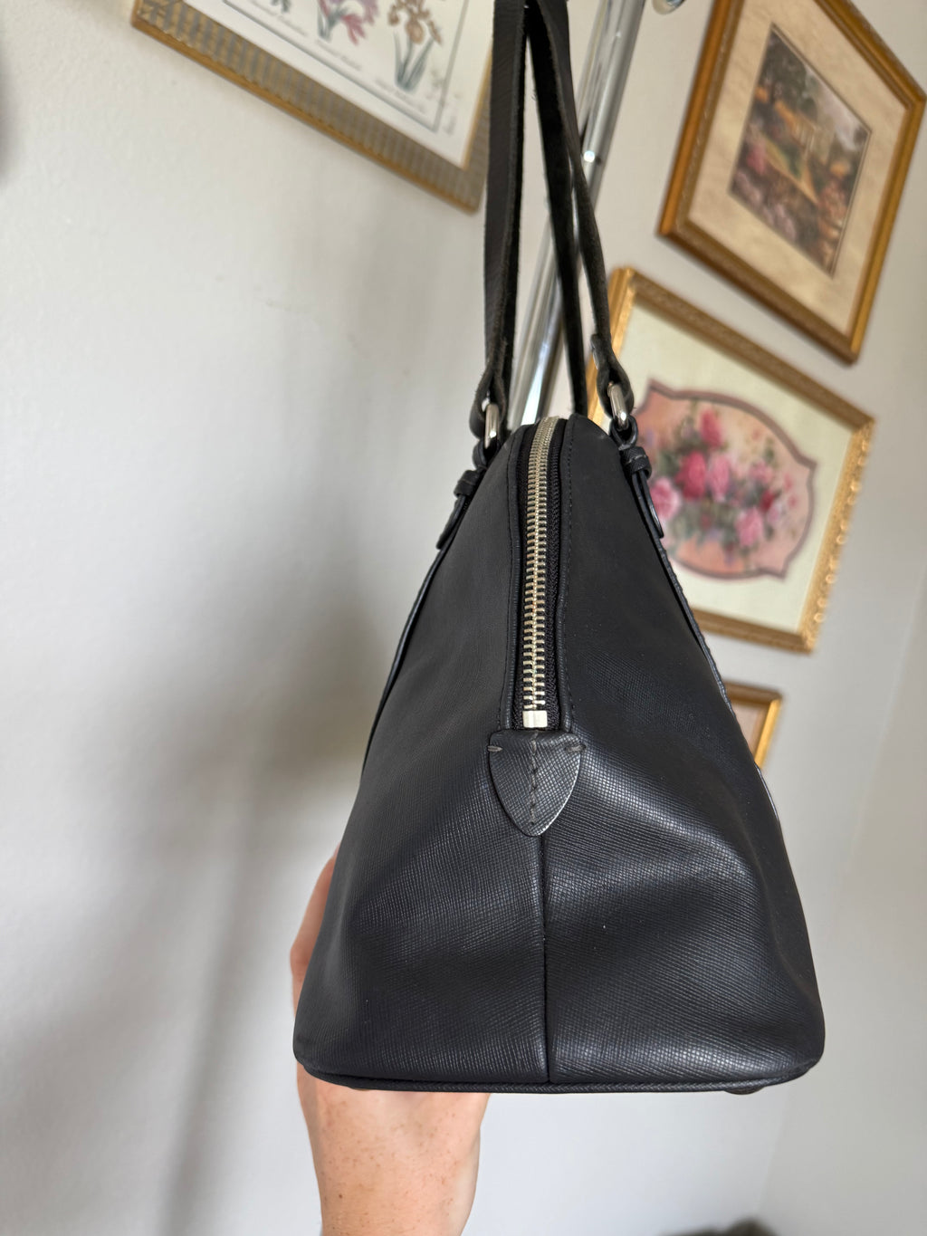 Coach Peyton Saffiano Leather Cora Domed Satchel