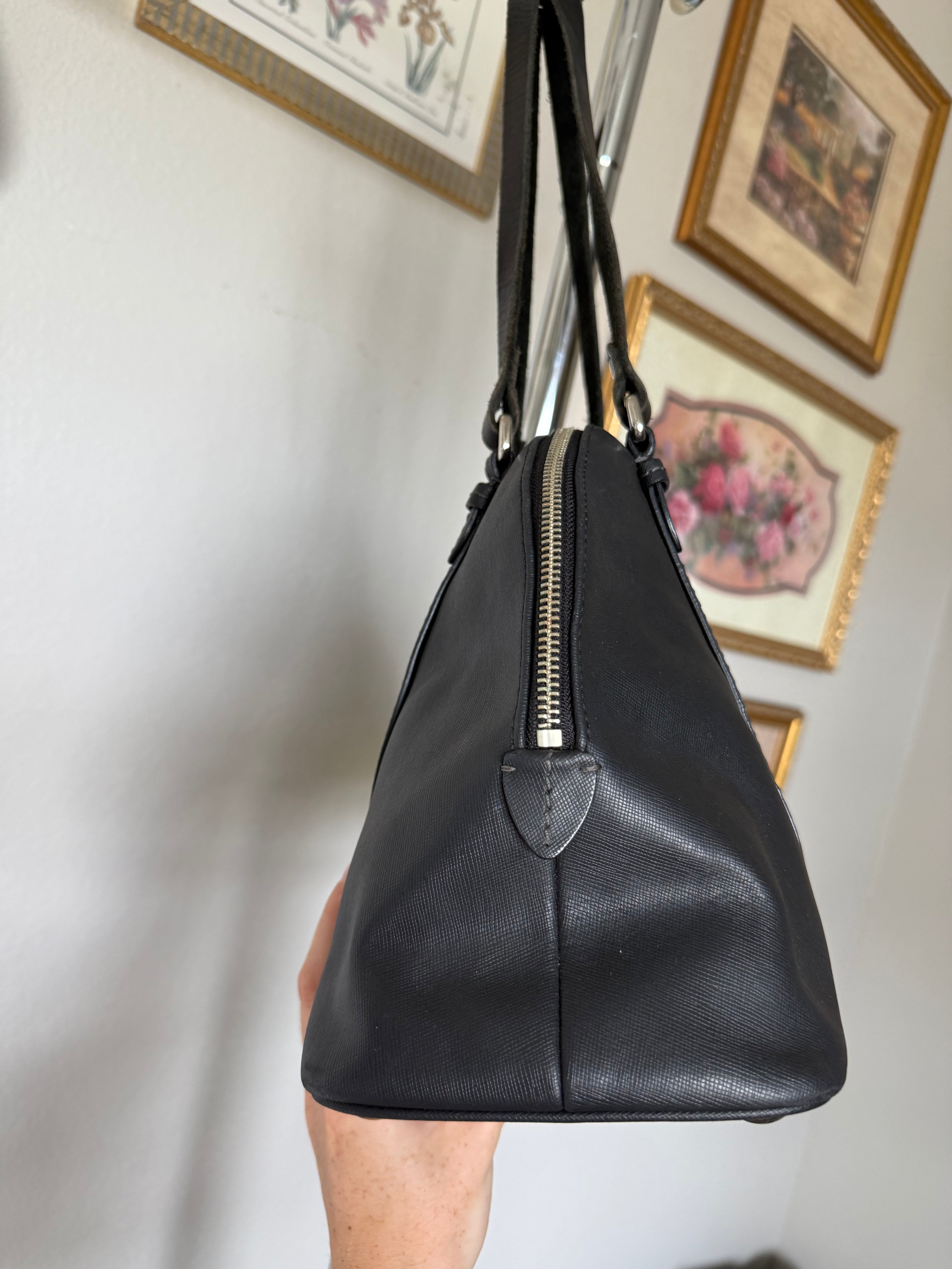 Coach Peyton Saffiano Leather Cora Domed Satchel