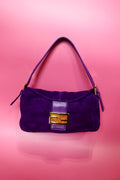 Fendi Purple Suede Baguette