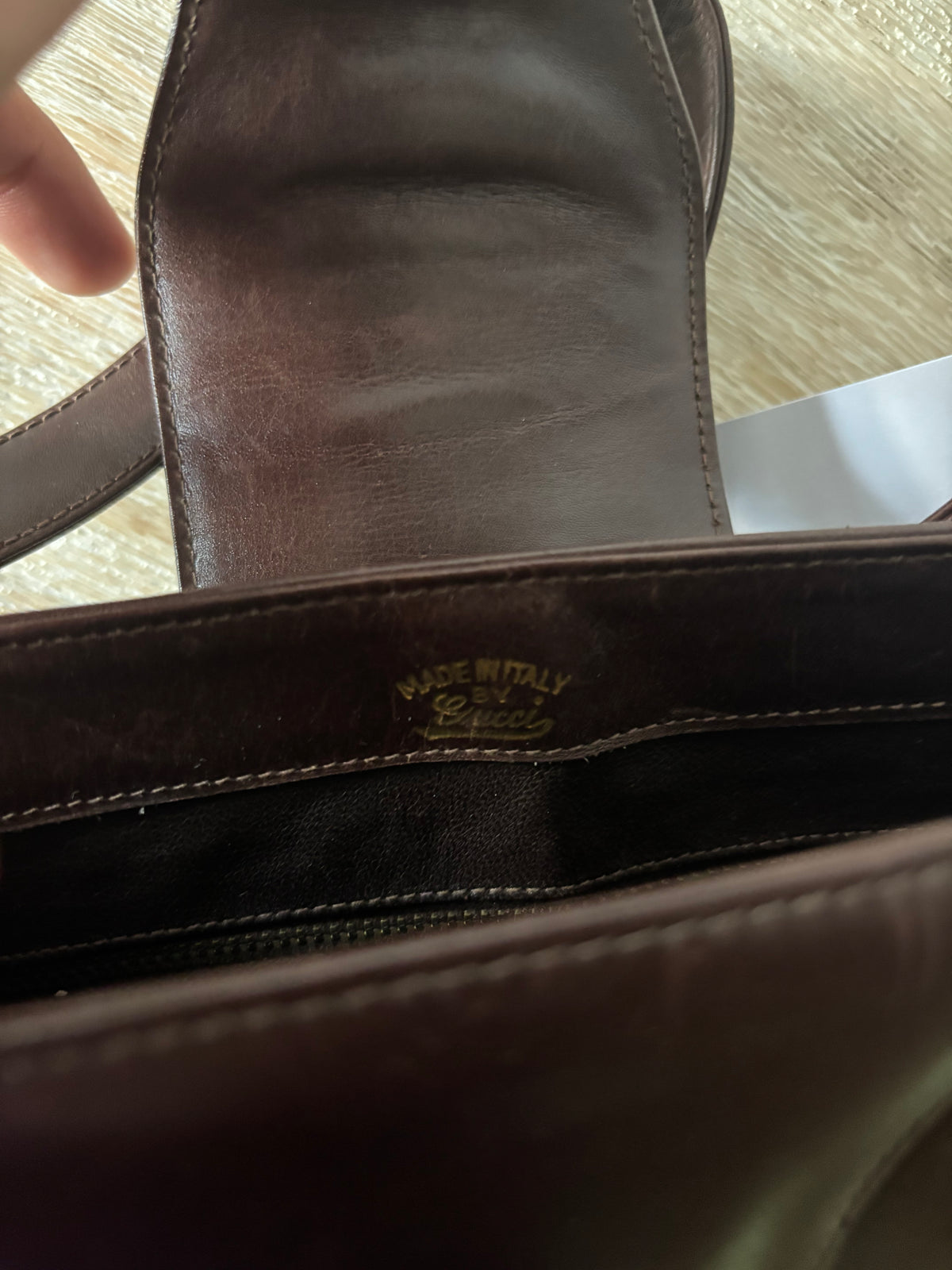 Gucci Chocolate Brown Calf Leather Bag