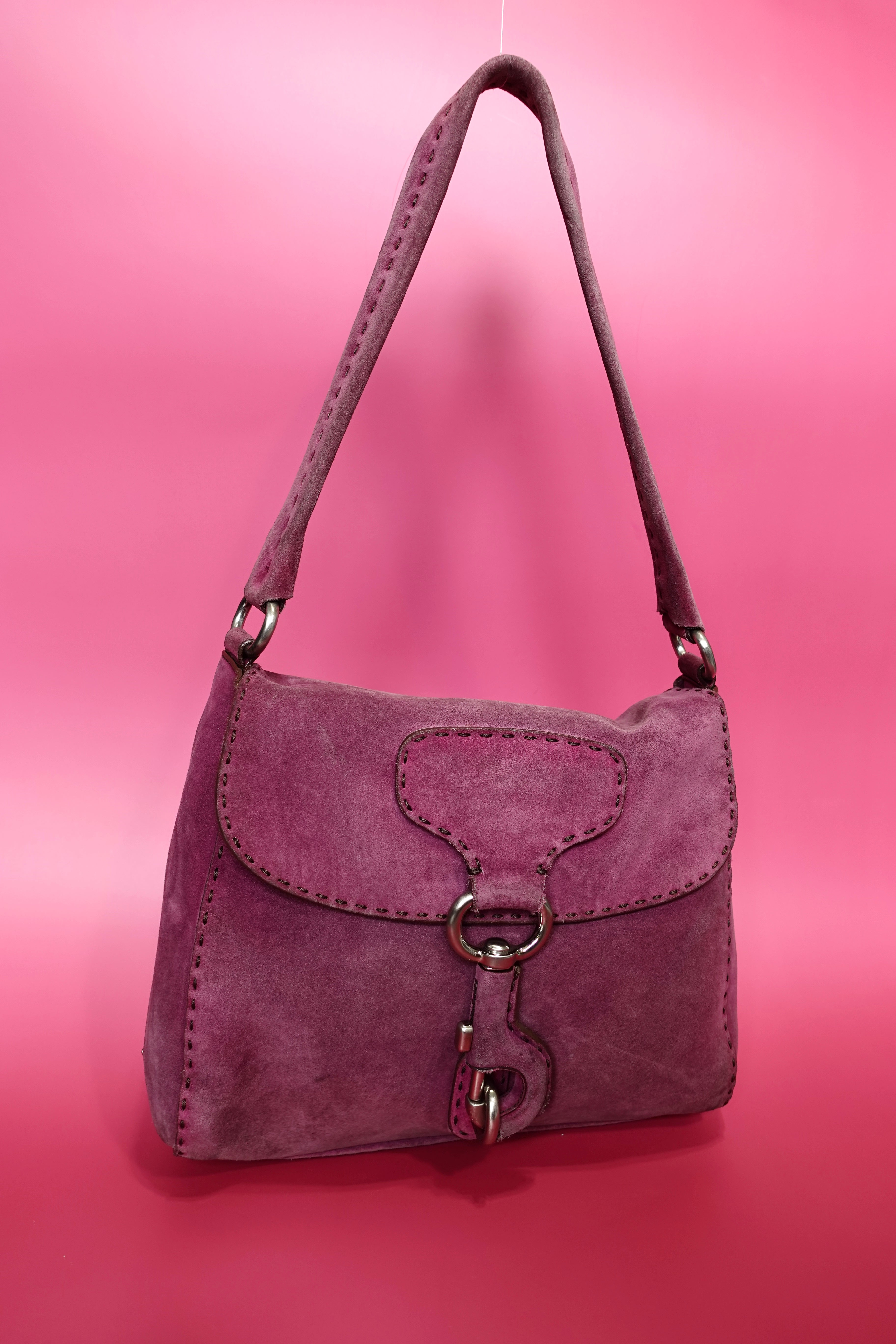 Prada Scamosciato Suede Shoulder Bag