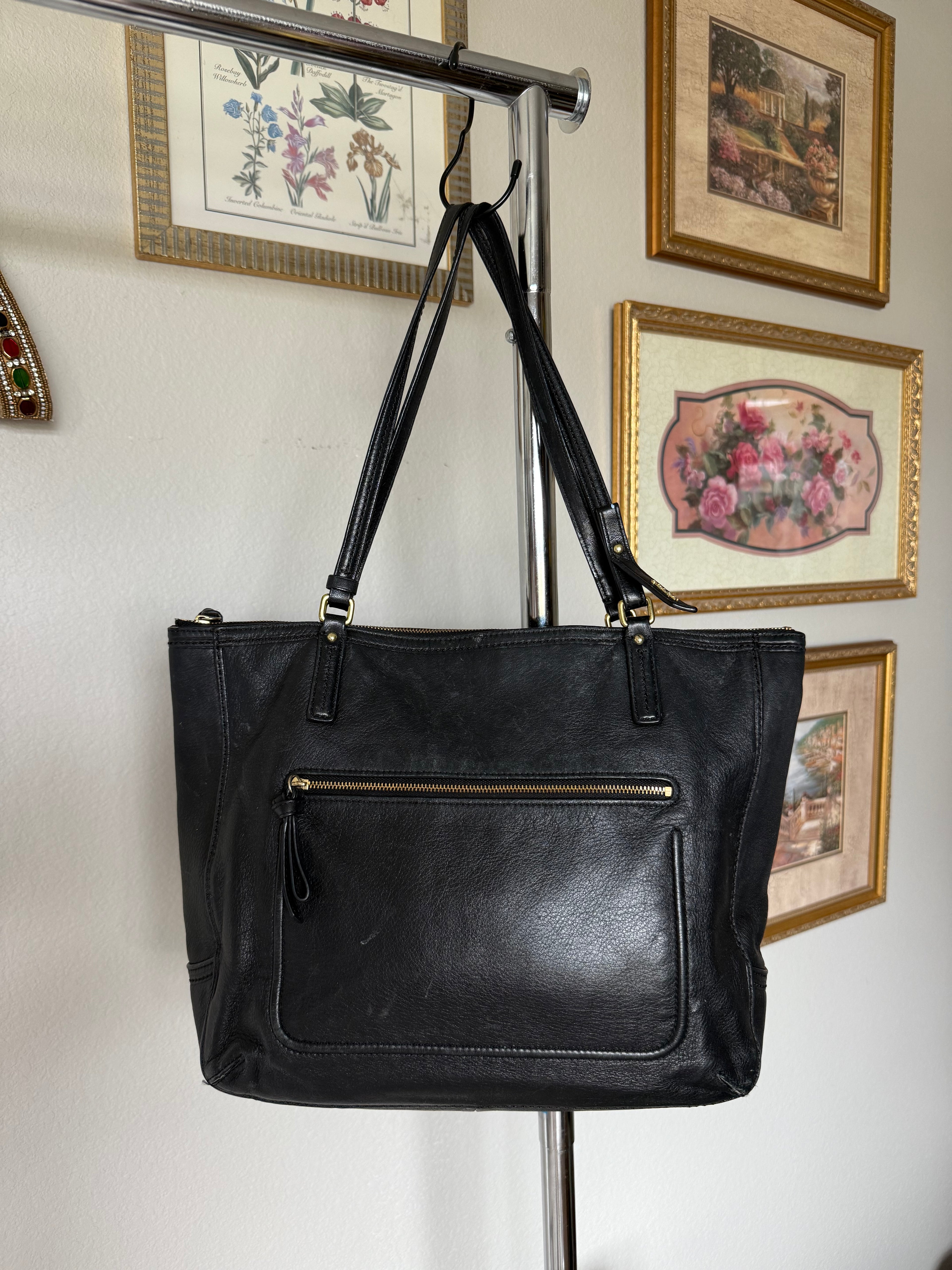 Coach Black Leather Taylor Tote Bag