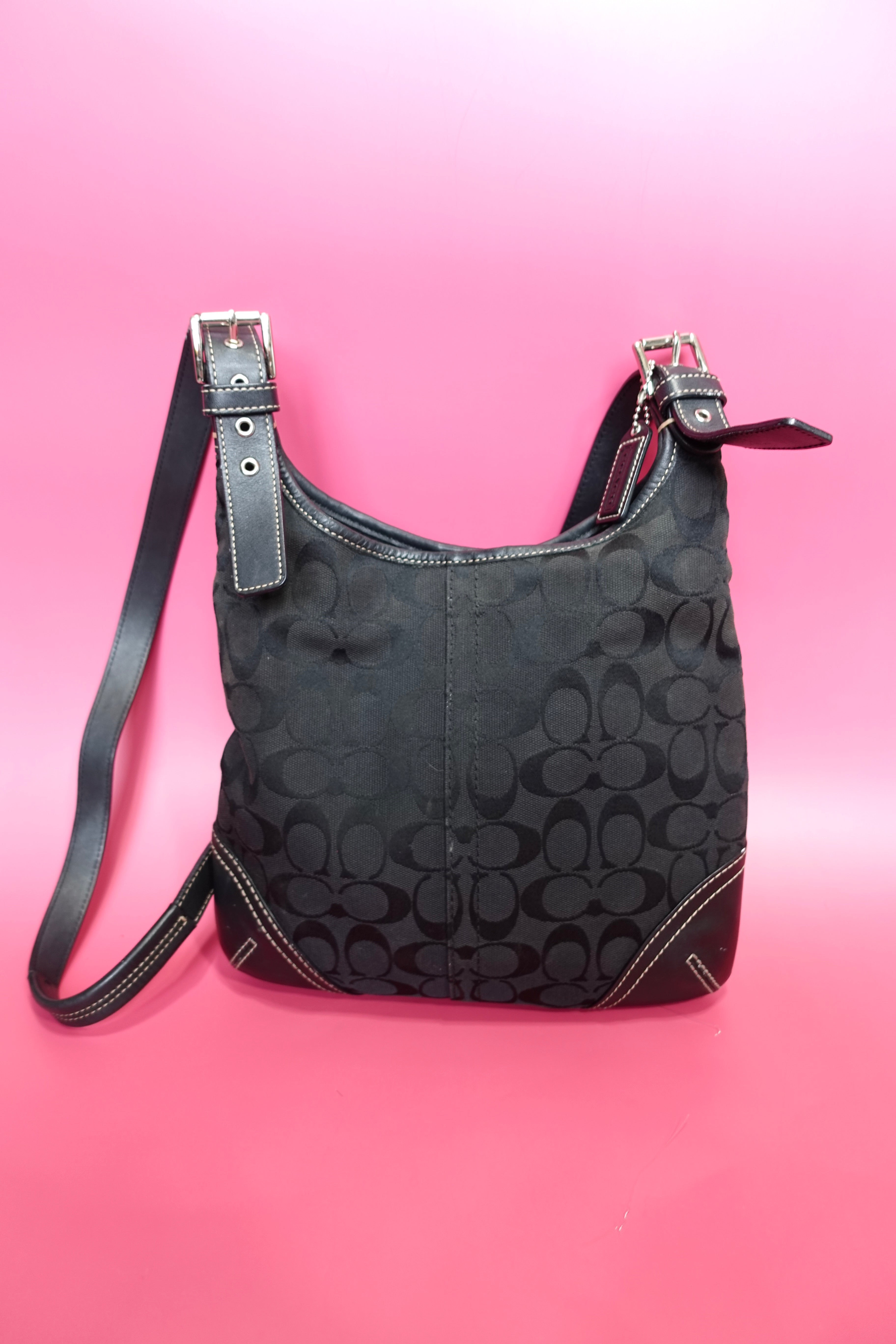 Black Coach Jacquard Crossbody