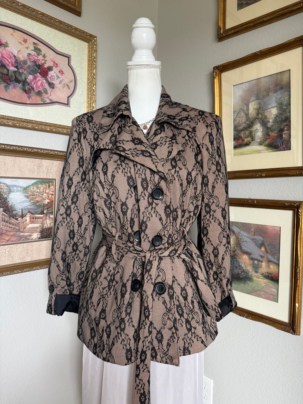 Black & Tan Vintage Lace Blazer