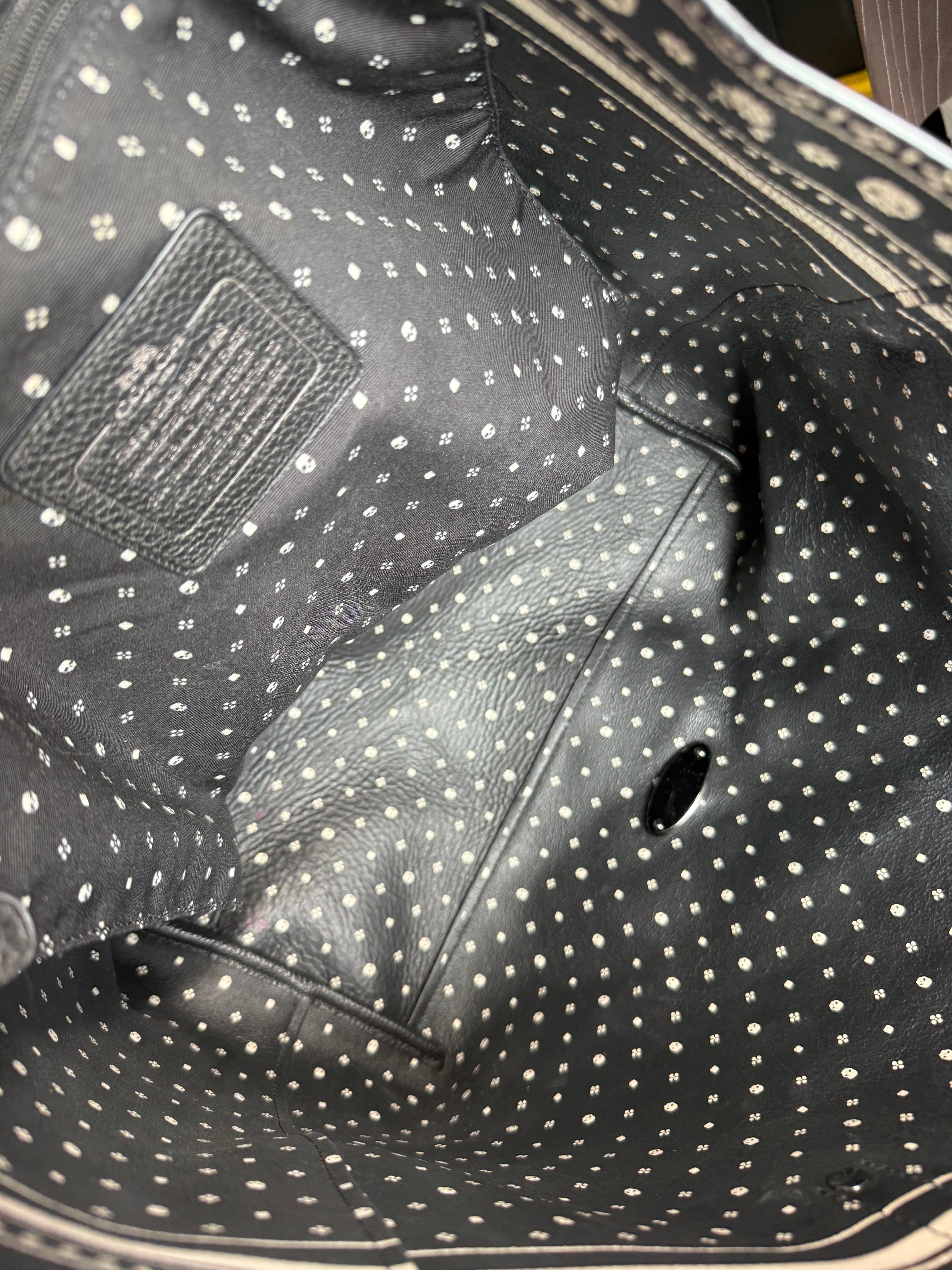 Black Coach Market Tote Bag
