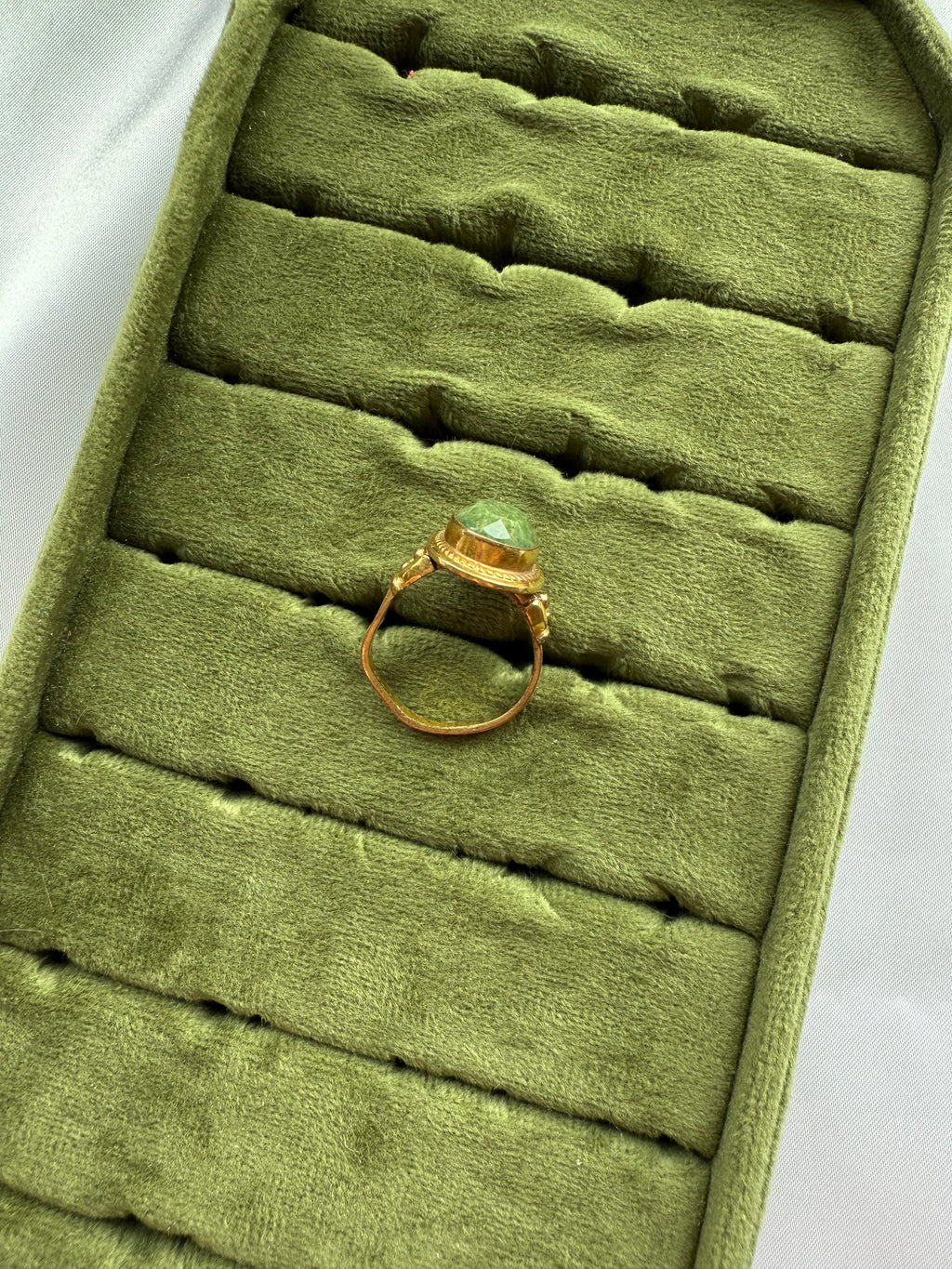 Gold Jade Adjustable Ring Size 7