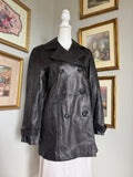 Vintage Black London Fog Leather Peacoat