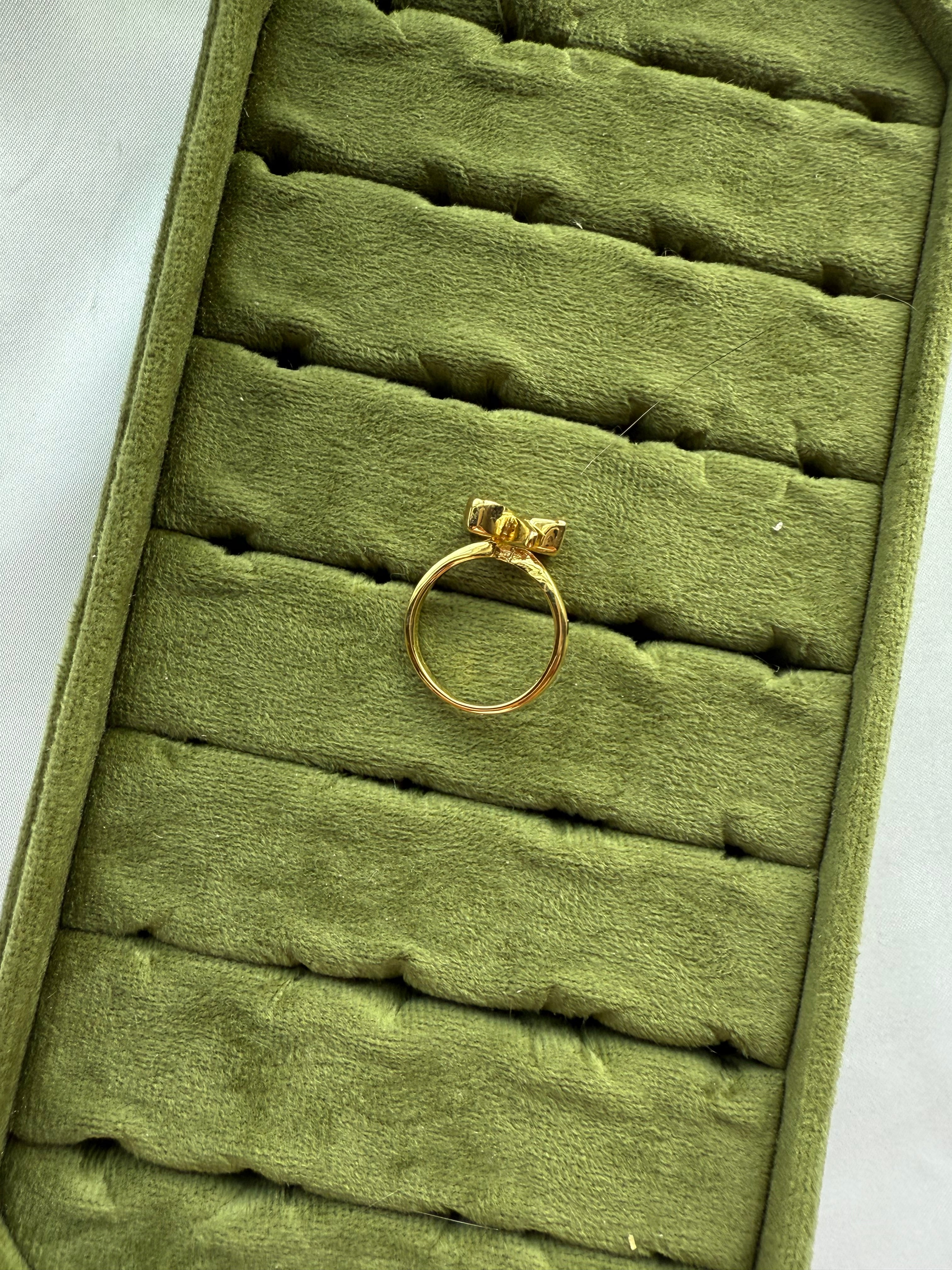 Gold Colorful Clover Ring Size  7