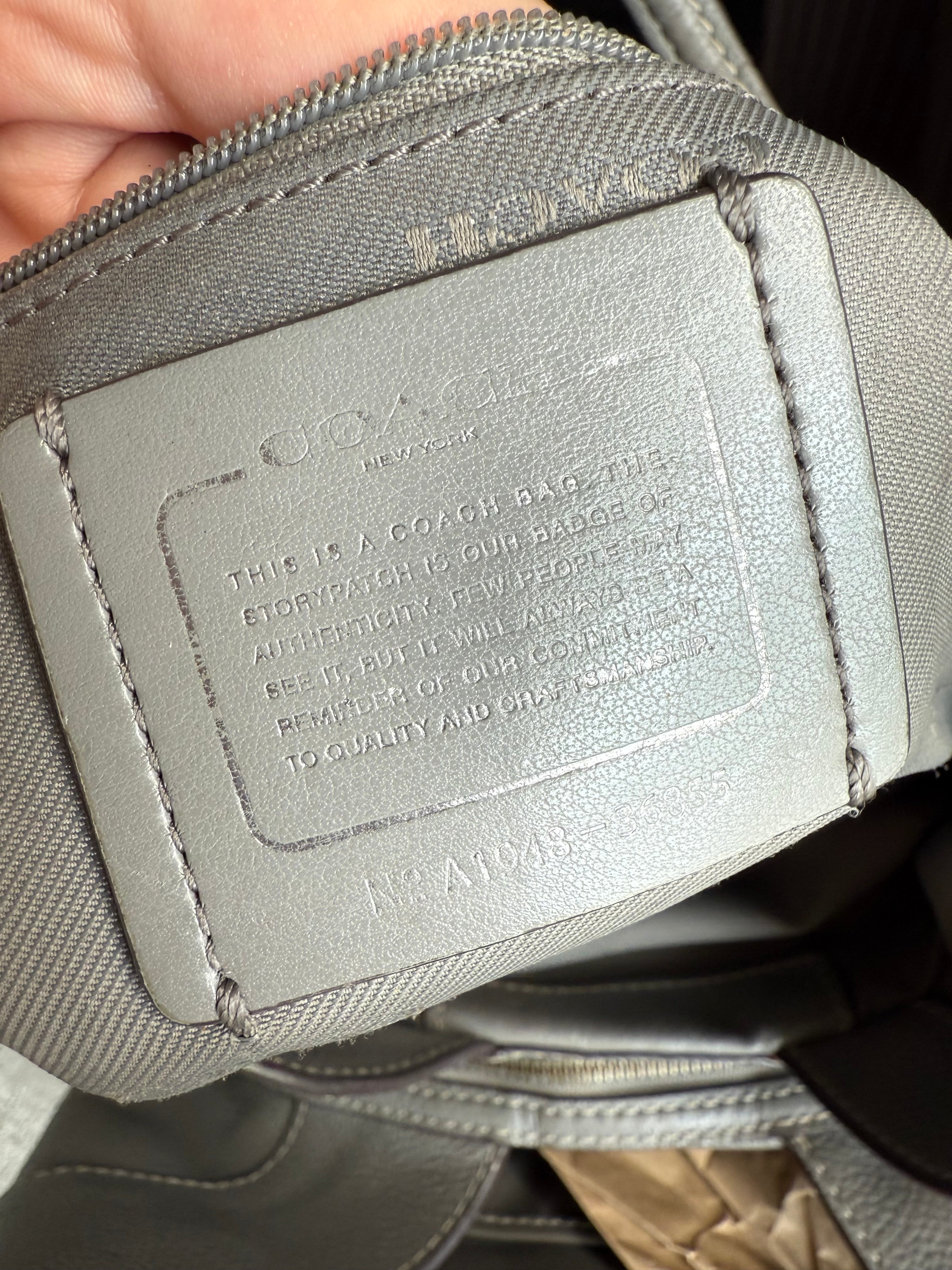 Coach Turnlock Edie Grey Shoulder Bag