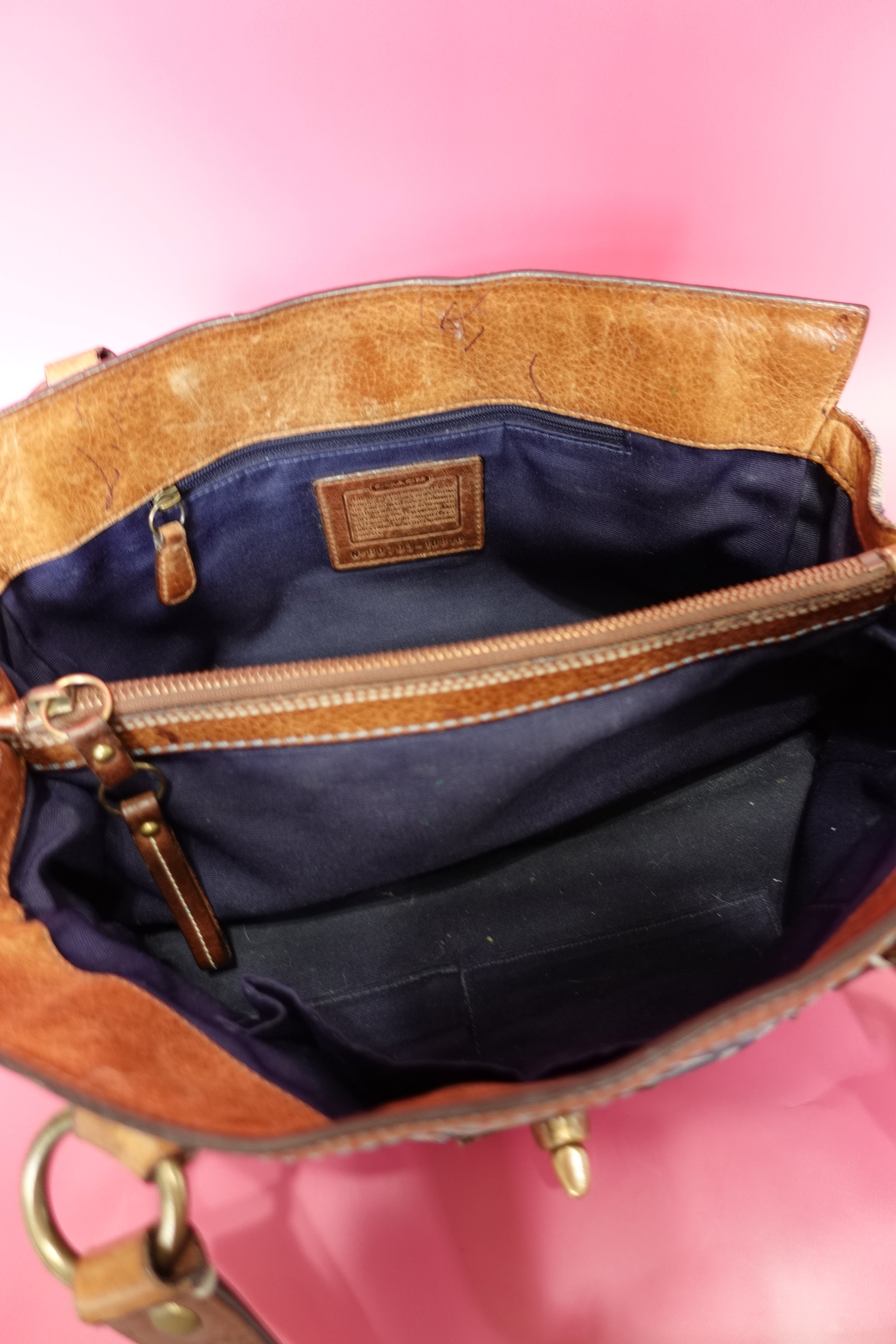 Coach Denim Patchwork Satchel