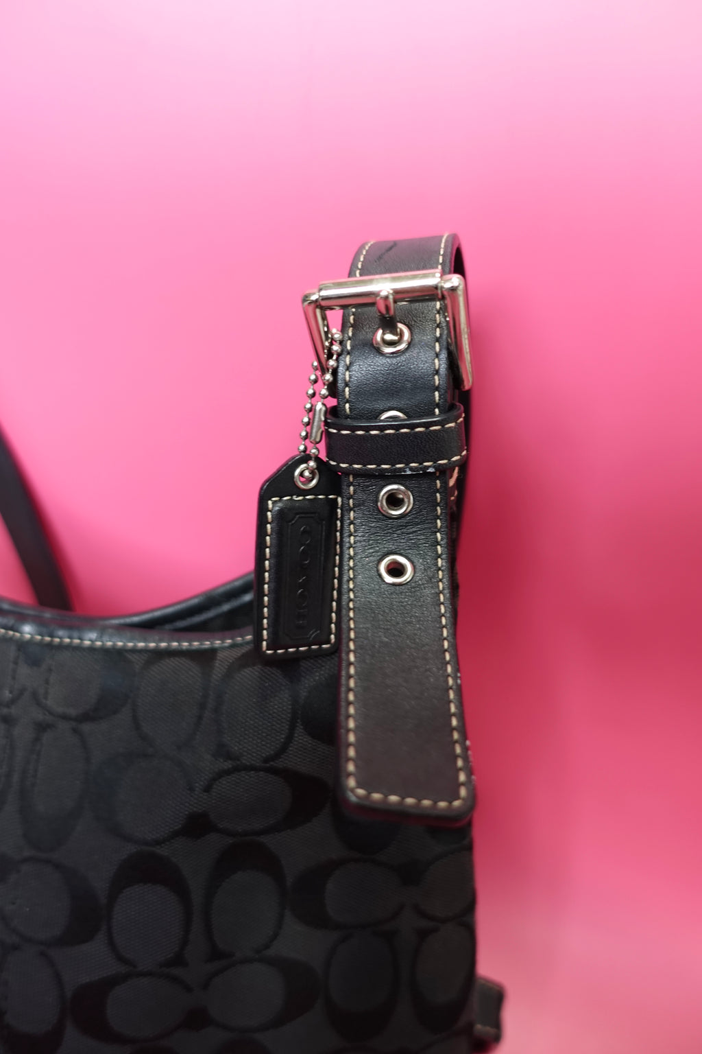 Black Coach Jacquard Crossbody