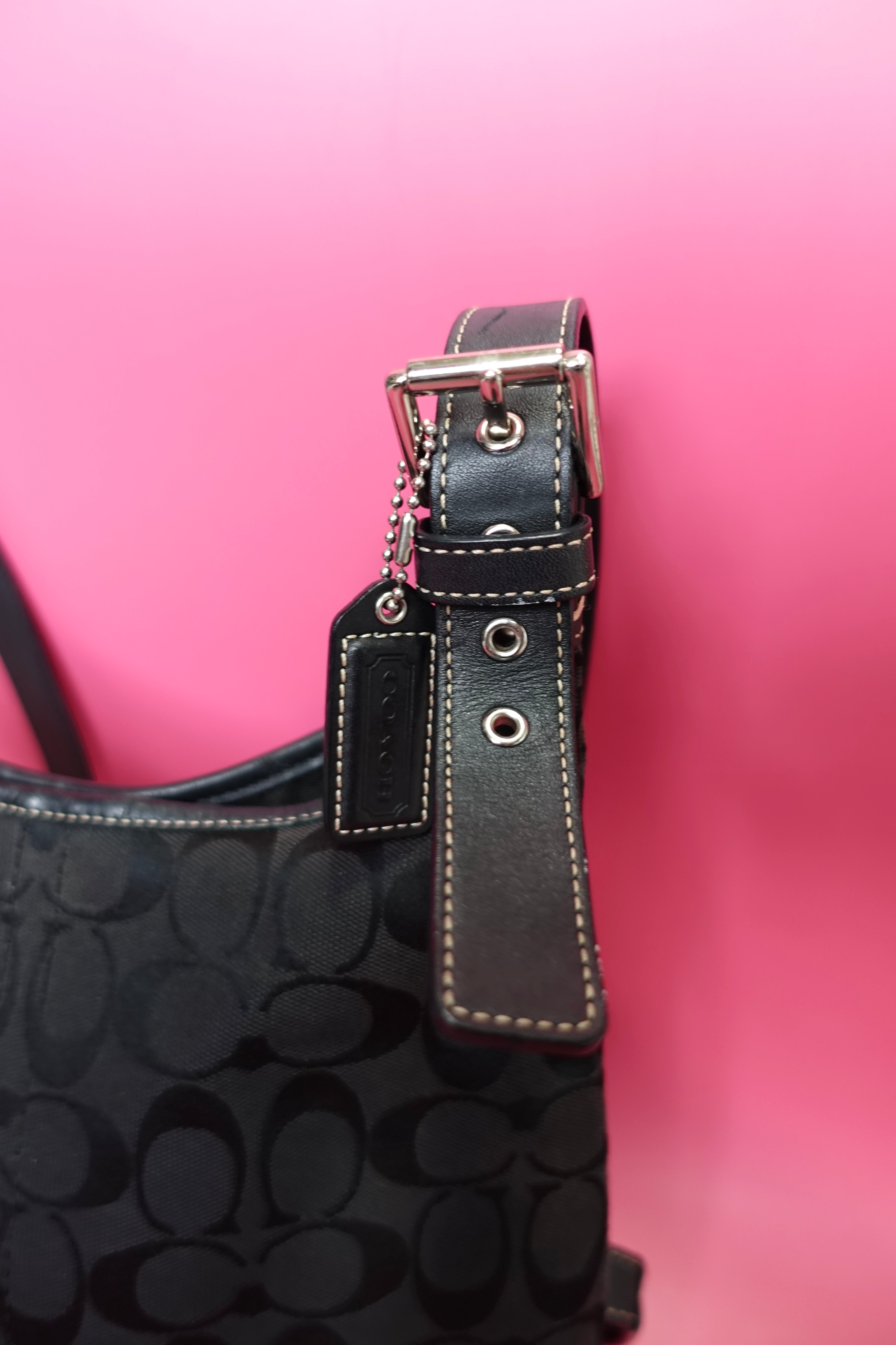 Black Coach Jacquard Crossbody