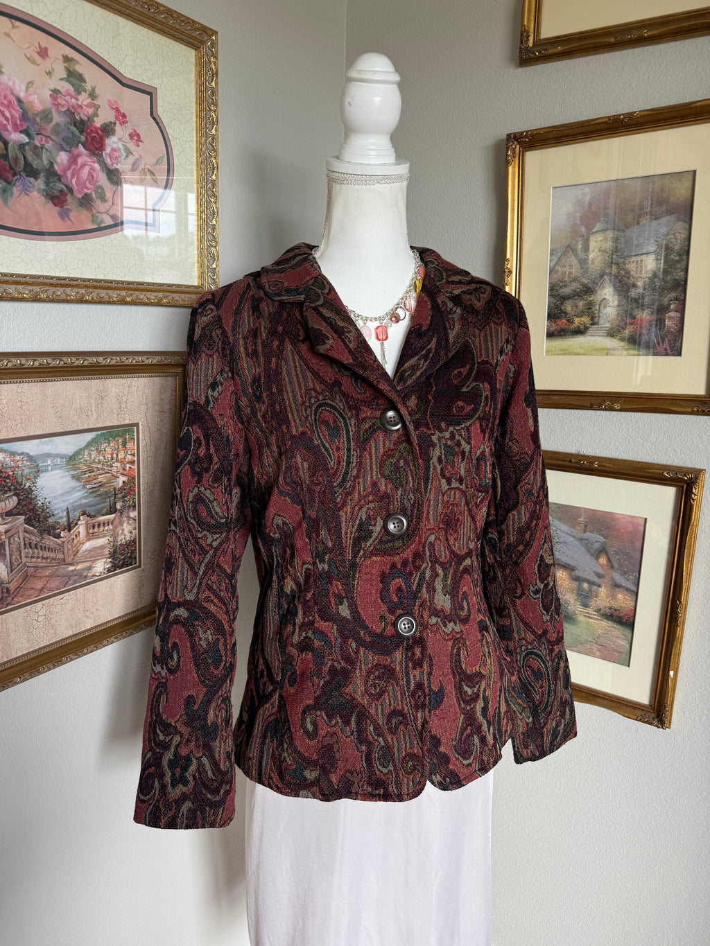 Vintage Floral Tapestry Jacket