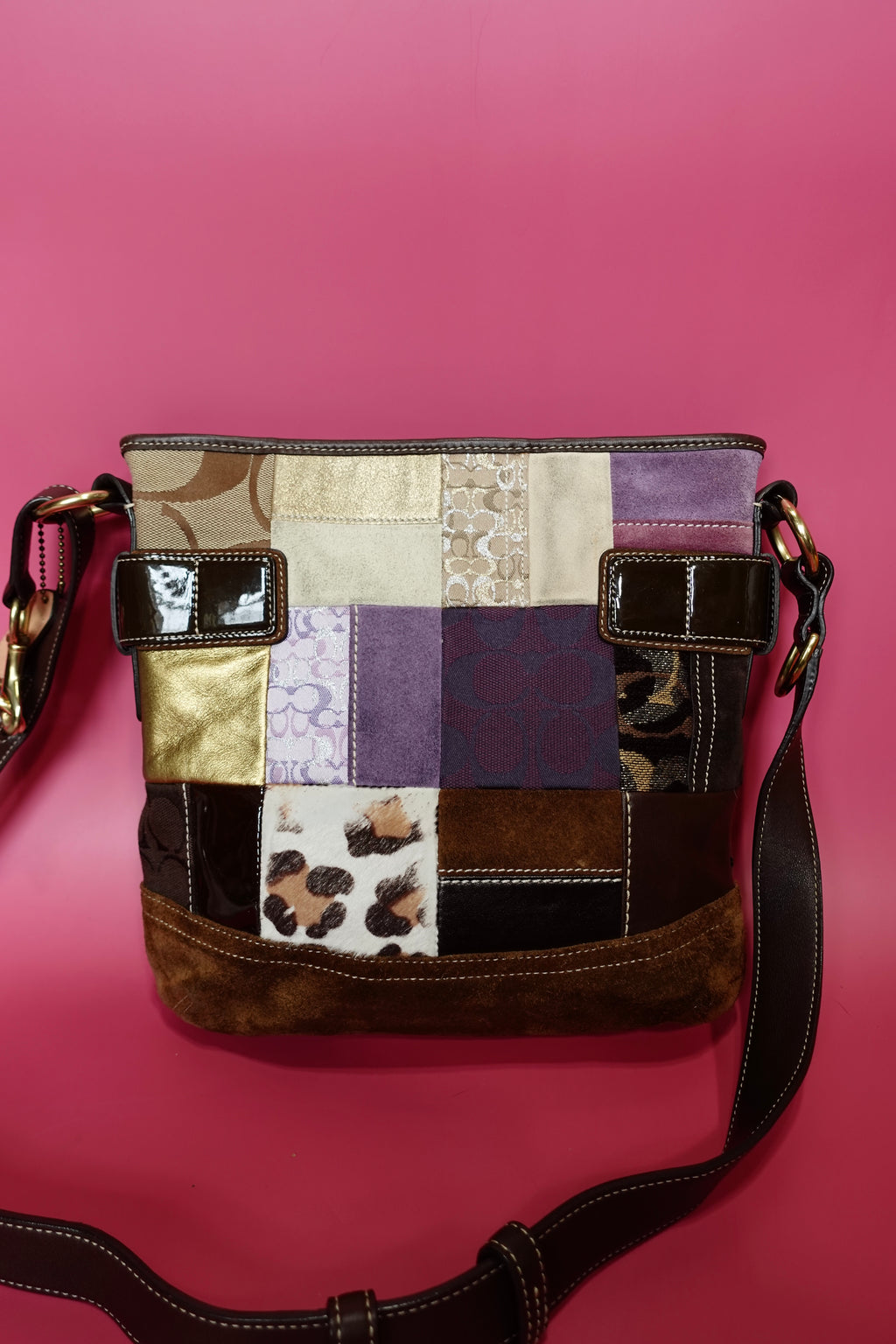 Purple Patchwork Coach Crossbody