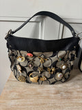 Black Coach Pinned Shoulder Bag