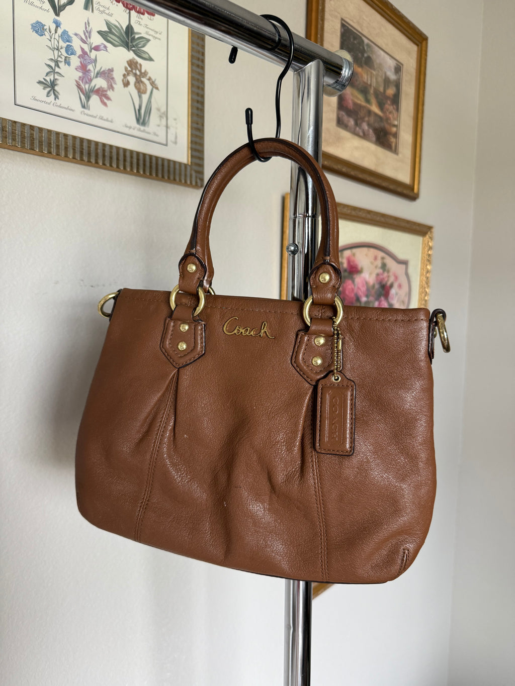 Coach Ashley Brown Leather Satchel