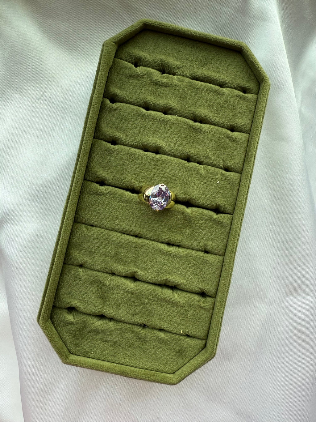 Gold Lilac Chunky Ring Size 7