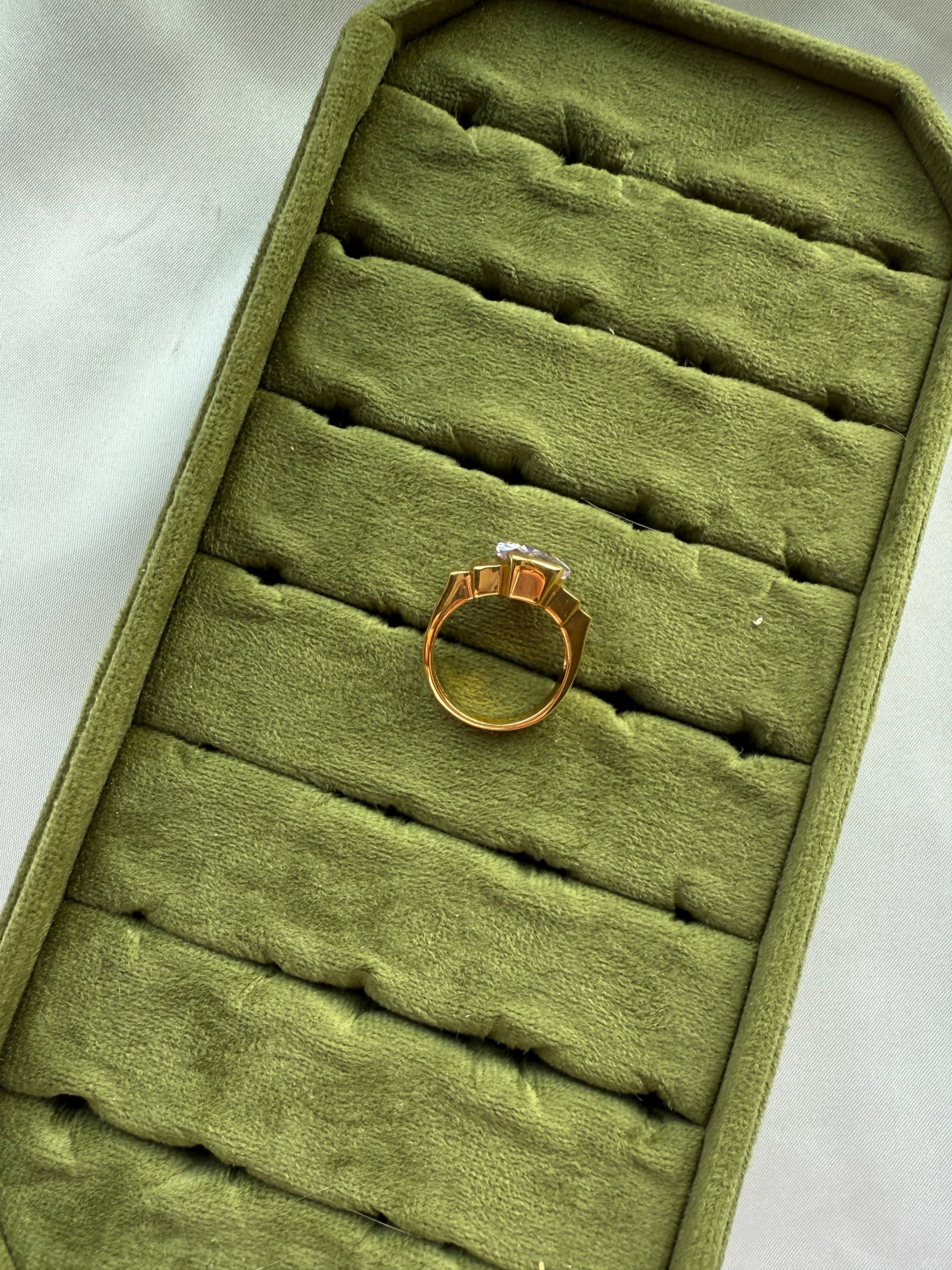 Gold Bezel Set Lilac Ring Size 7.5