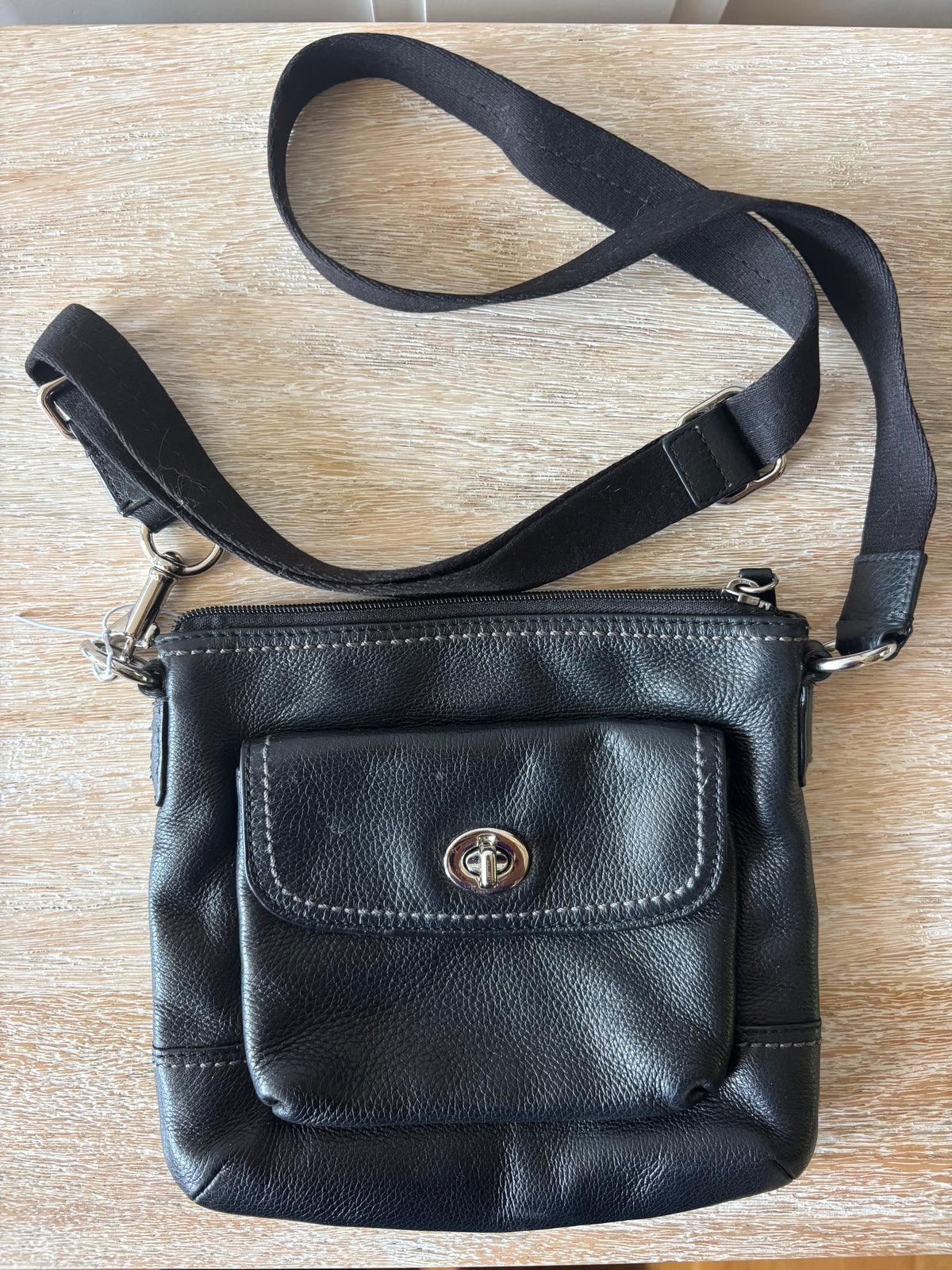 Black Turnlock Coach Crossbody