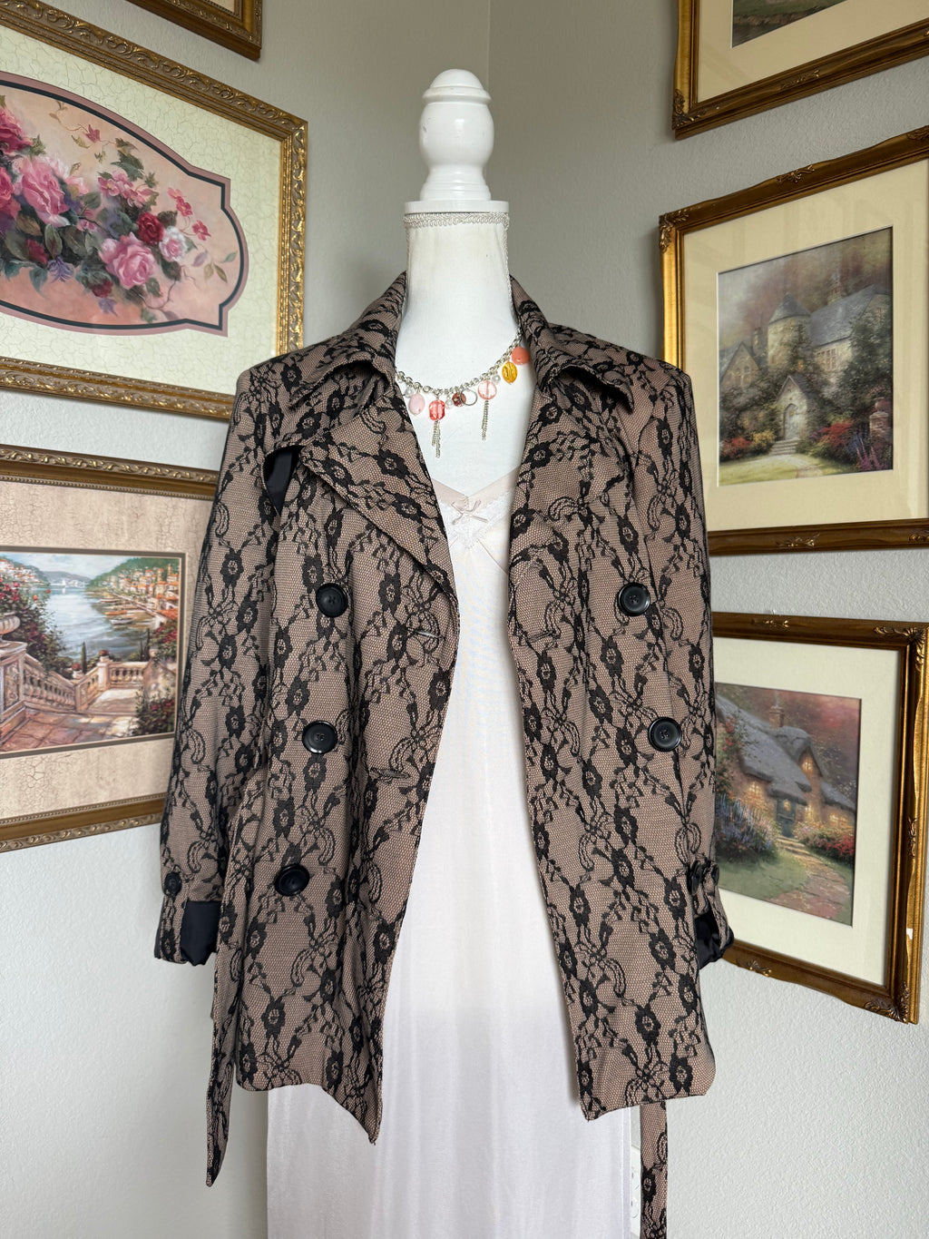 Black & Tan Vintage Lace Blazer